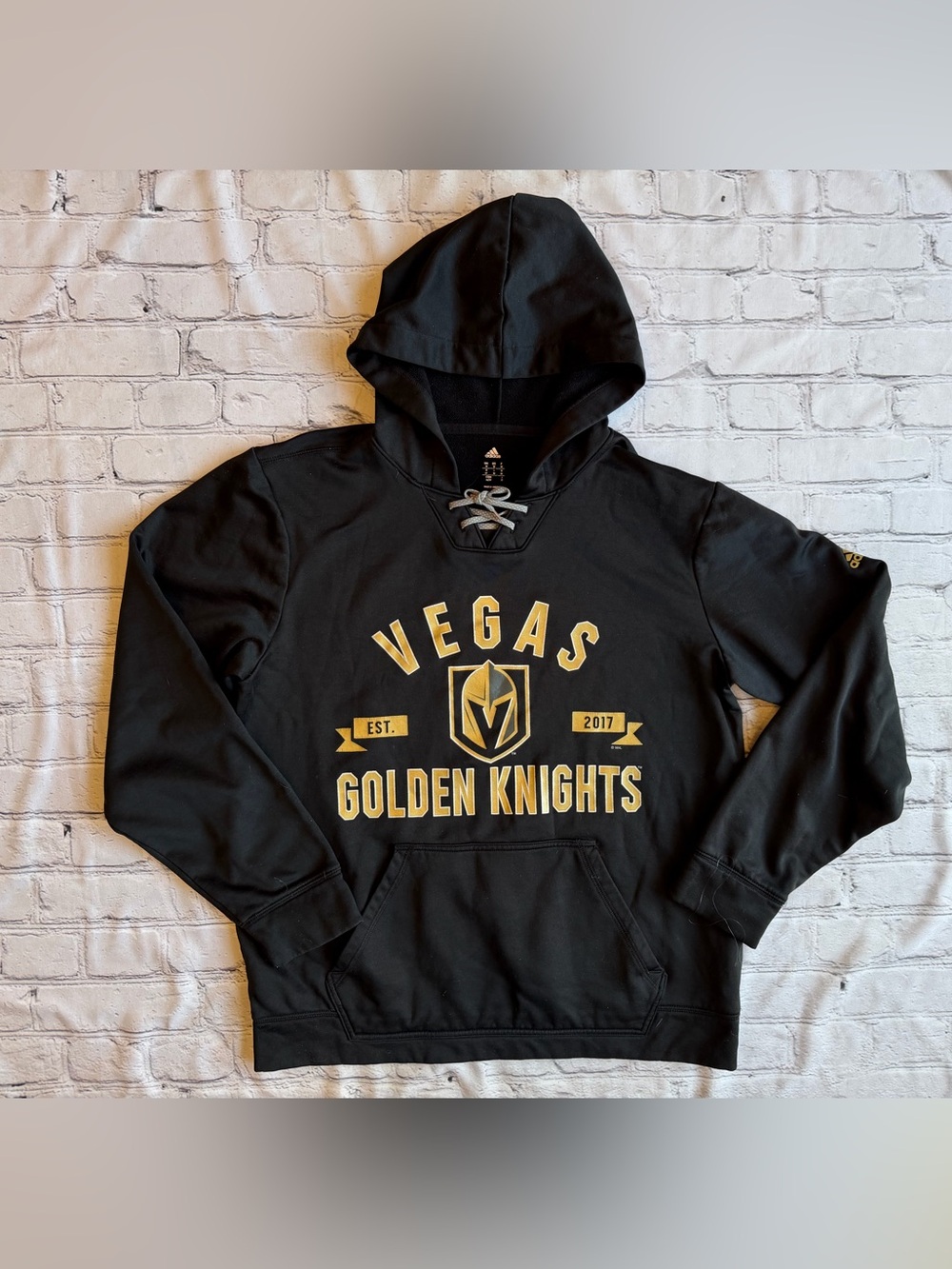 Vgk Las Vegas Golden Knights Adidas Black Hoodie Clima Warm Hockey Unisex med.